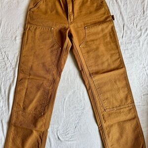 Carhartt Brown Canvas Double knee Work Pants EUC MADE IN USA